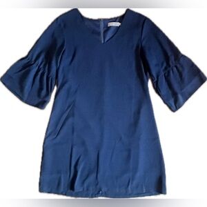 Blue V neck, Bell Sleeve Tunic mini Dress by Belongsci. Excellent condition.